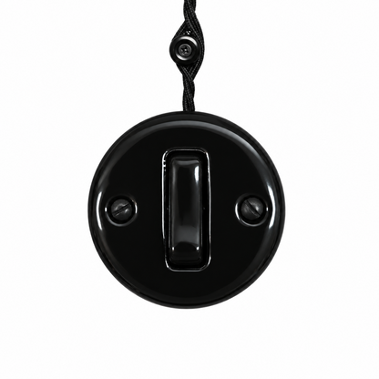 Surface Mount 1-Gang Rocker Doorbell Switch Insert - Black Porcelain