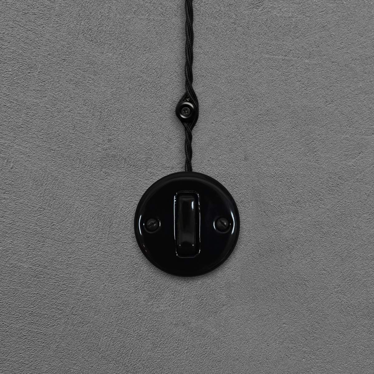 Surface Mount 1-Gang Rocker Doorbell Switch Insert - Black Porcelain
