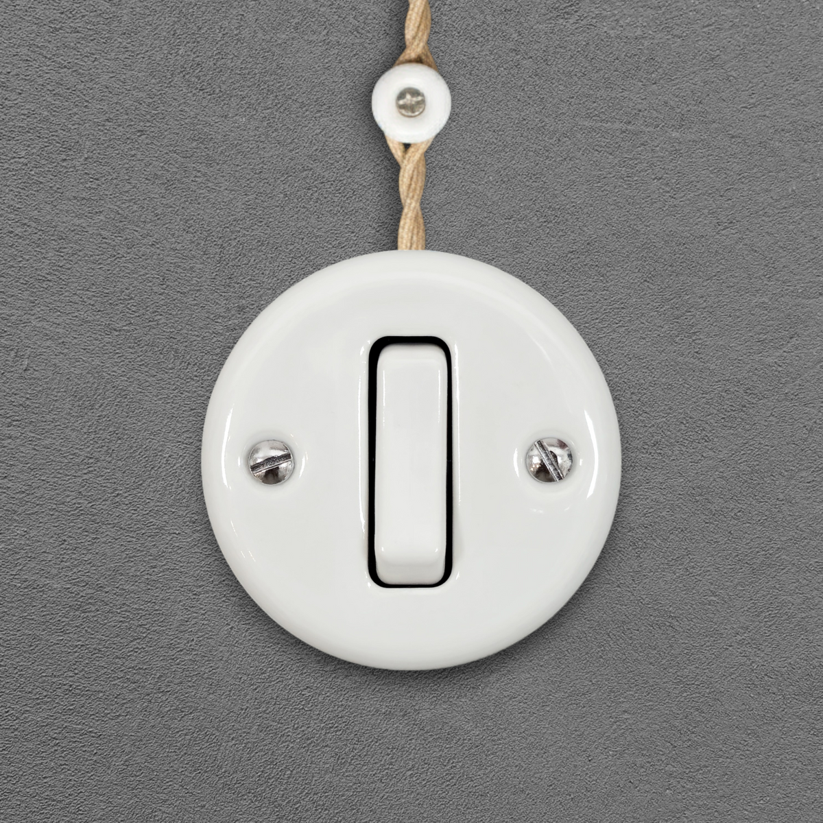 Surface Mount 1-Gang Rocker Doorbell Switch Insert - White Porcelain