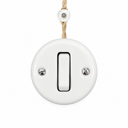 Surface Mount 1-Gang Rocker Doorbell Switch Insert - White Porcelain