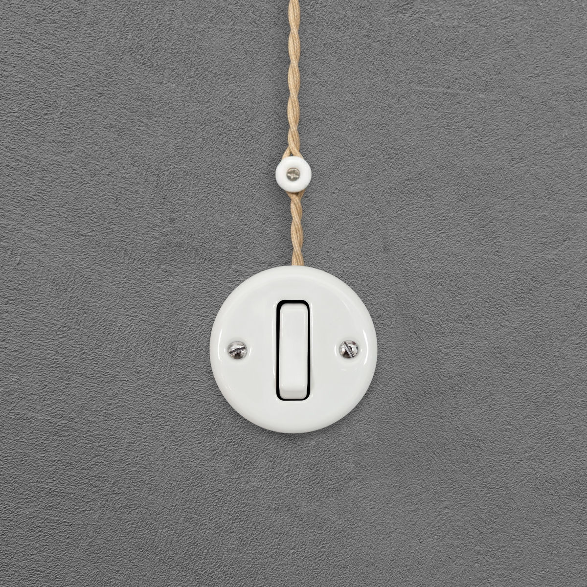 Surface Mount 1-Gang Rocker Doorbell Switch Insert - White Porcelain