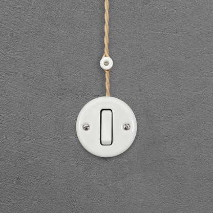 Surface Mount 1-Gang Rocker Doorbell Switch Insert - White Porcelain
