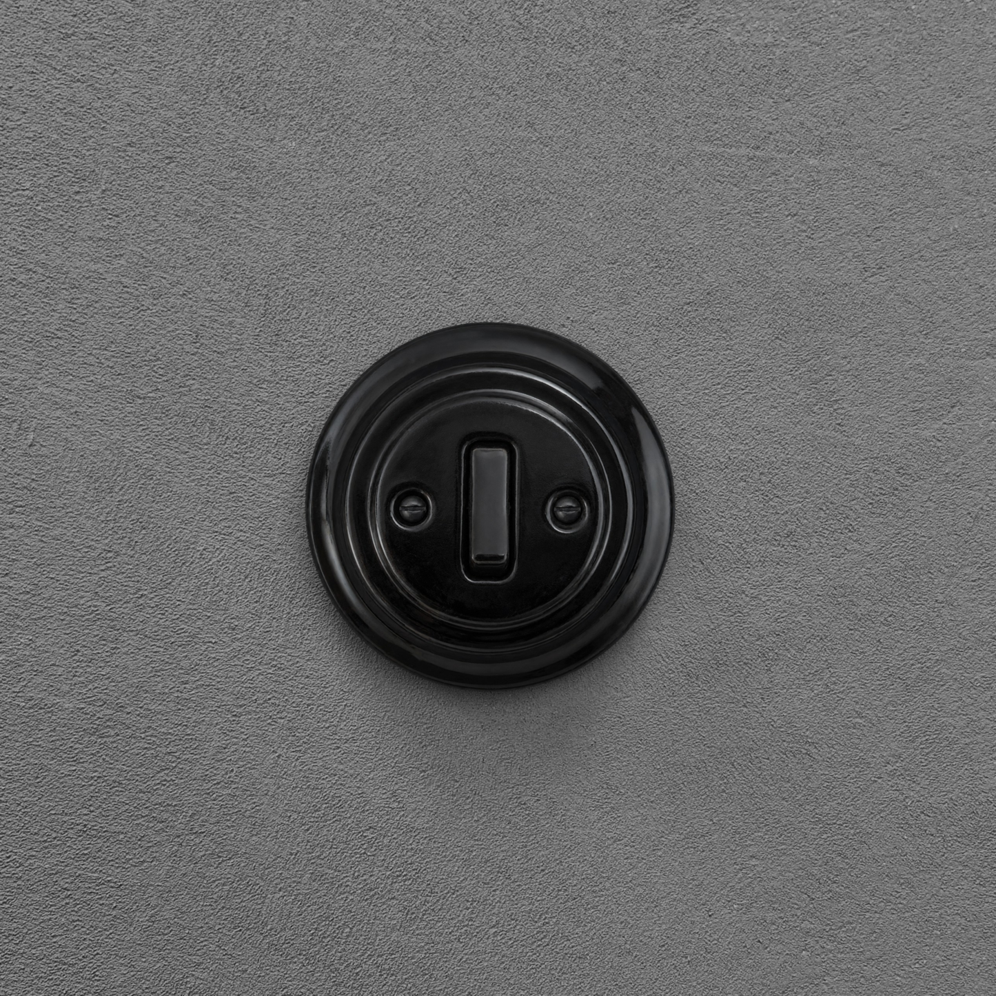 Flush Mount 1-Gang 2-Way Rocker Doorbell Switch - Single in Black Porcelain