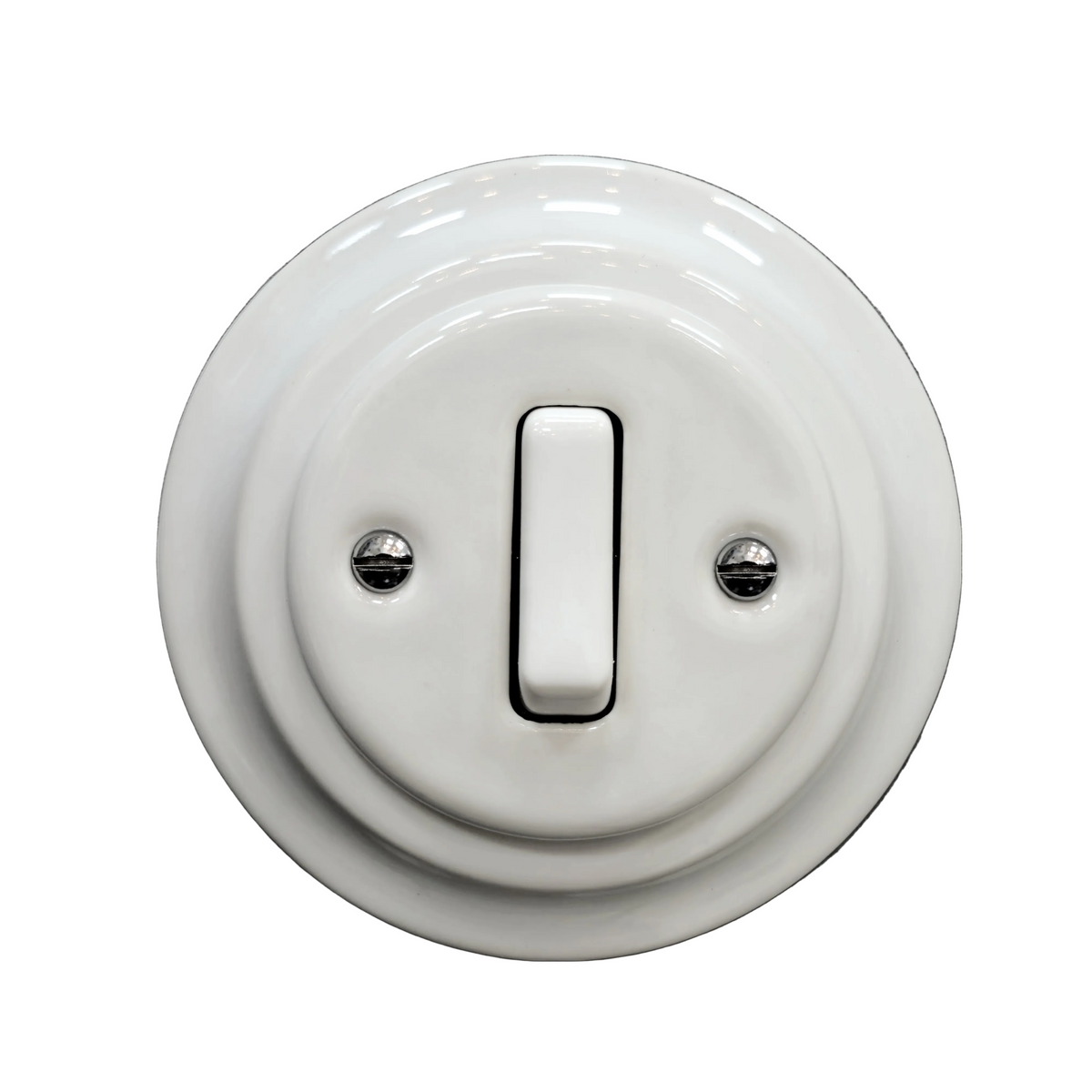 Flush Mount 1-Gang 2-Way Rocker Doorbell Switch - Single in White Porcelain