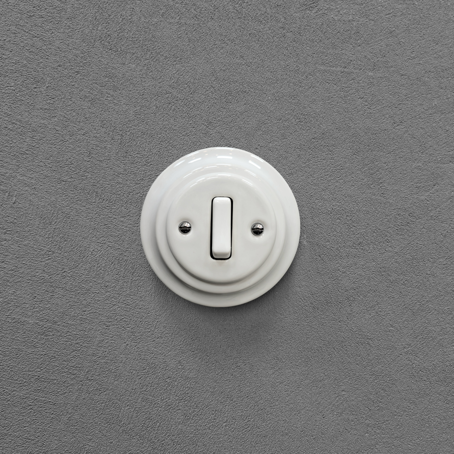 Flush Mount 1-Gang 2-Way Rocker Doorbell Switch - Single in White Porcelain