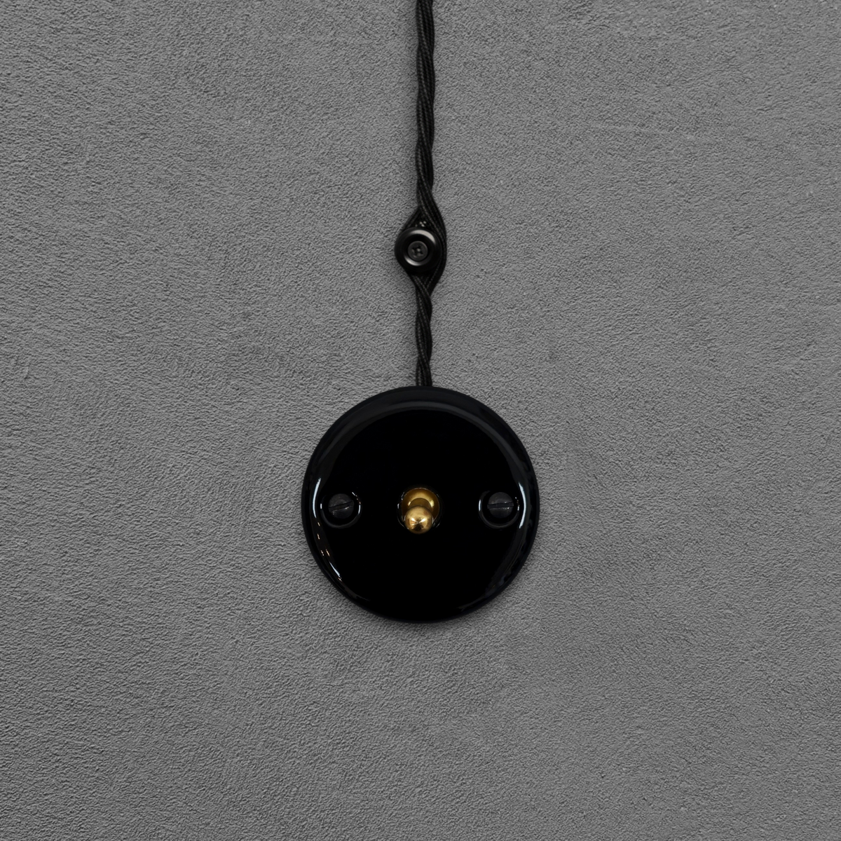 Surface Mount 1-Gang Toggle Doorbell Switch Insert - Black Porcelain