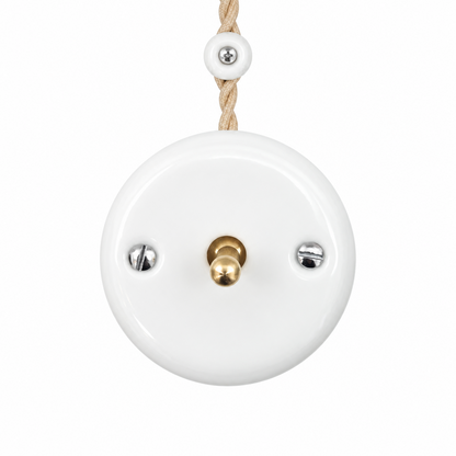 Surface Mount 1-Gang Toggle Doorbell Switch Insert - White Porcelain