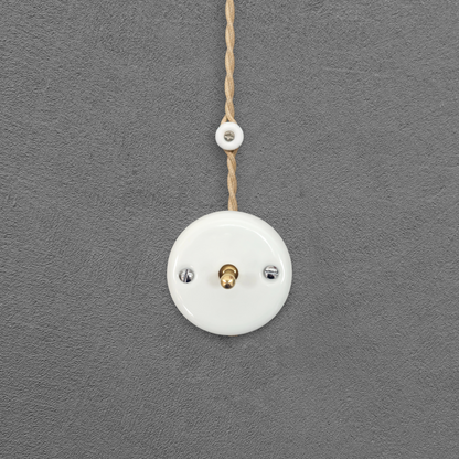 Surface Mount 1-Gang Toggle Doorbell Switch Insert - White Porcelain