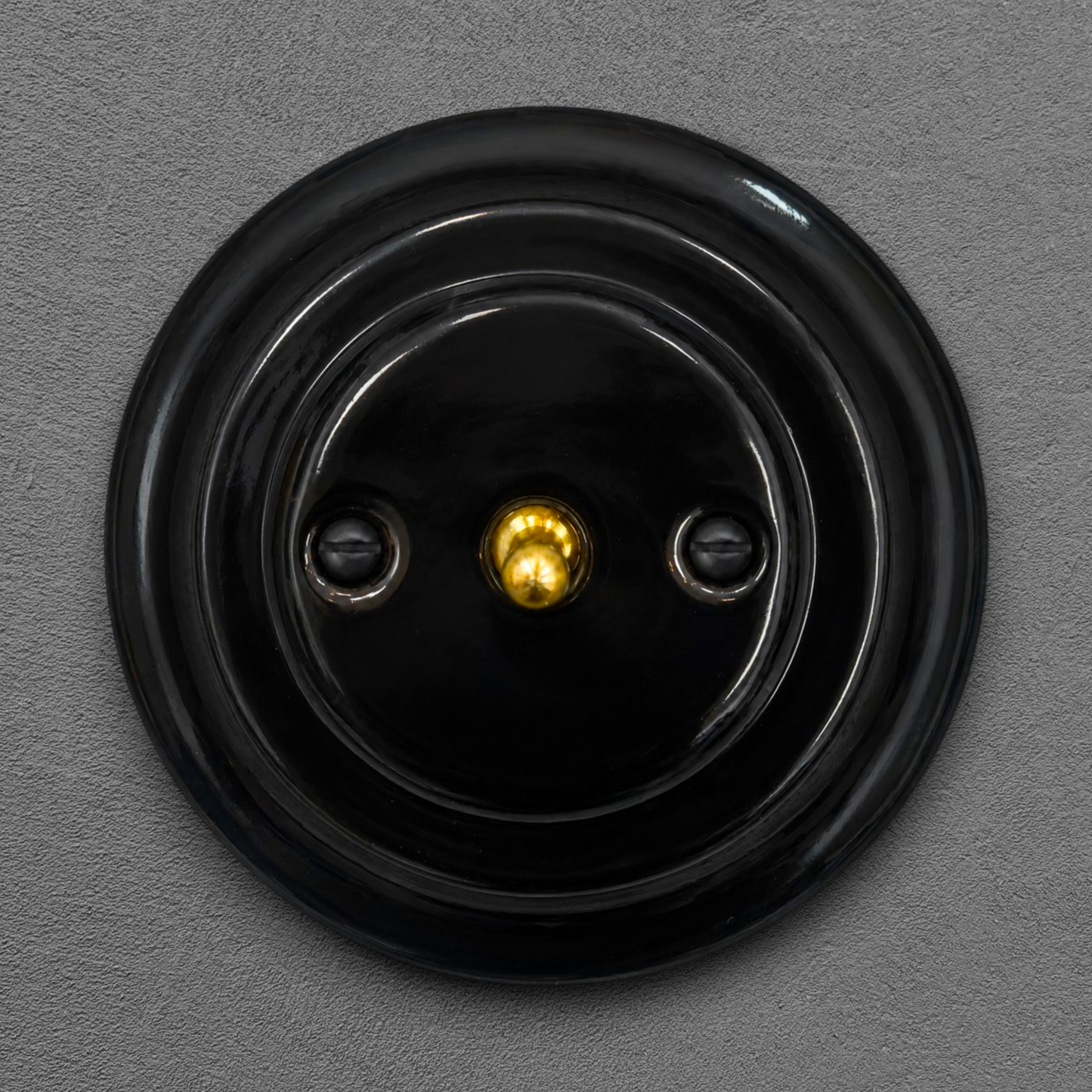 Flush Mount 1-Gang 2-Way Toggle Doorbell Switch - Single in Black Porcelain