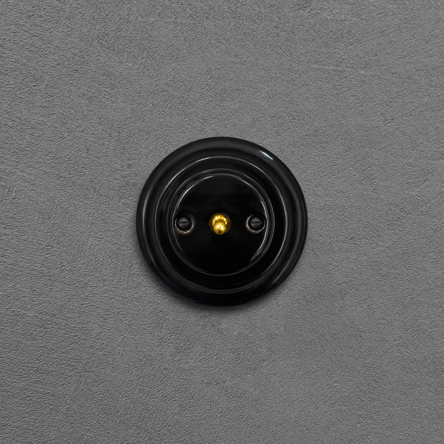Flush Mount 1-Gang 2-Way Toggle Doorbell Switch - Single in Black Porcelain