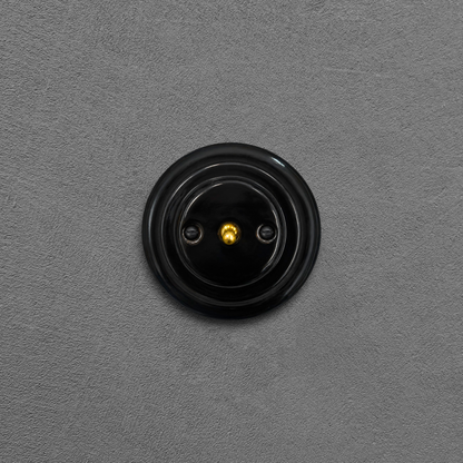 Flush Mount 1-Gang 2-Way Toggle Doorbell Switch - Single in Black Porcelain