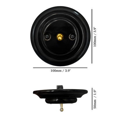 Flush Mount 1-Gang 2-Way Toggle Doorbell Switch - Single in Black Porcelain