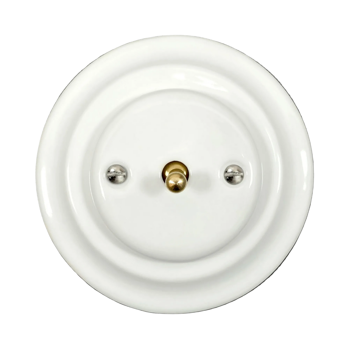 Flush Mount 1-Gang 2-Way Toggle Doorbell Switch - Single in White Porcelain