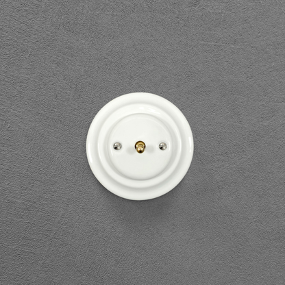 Flush Mount 1-Gang 2-Way Toggle Doorbell Switch - Single in White Porcelain