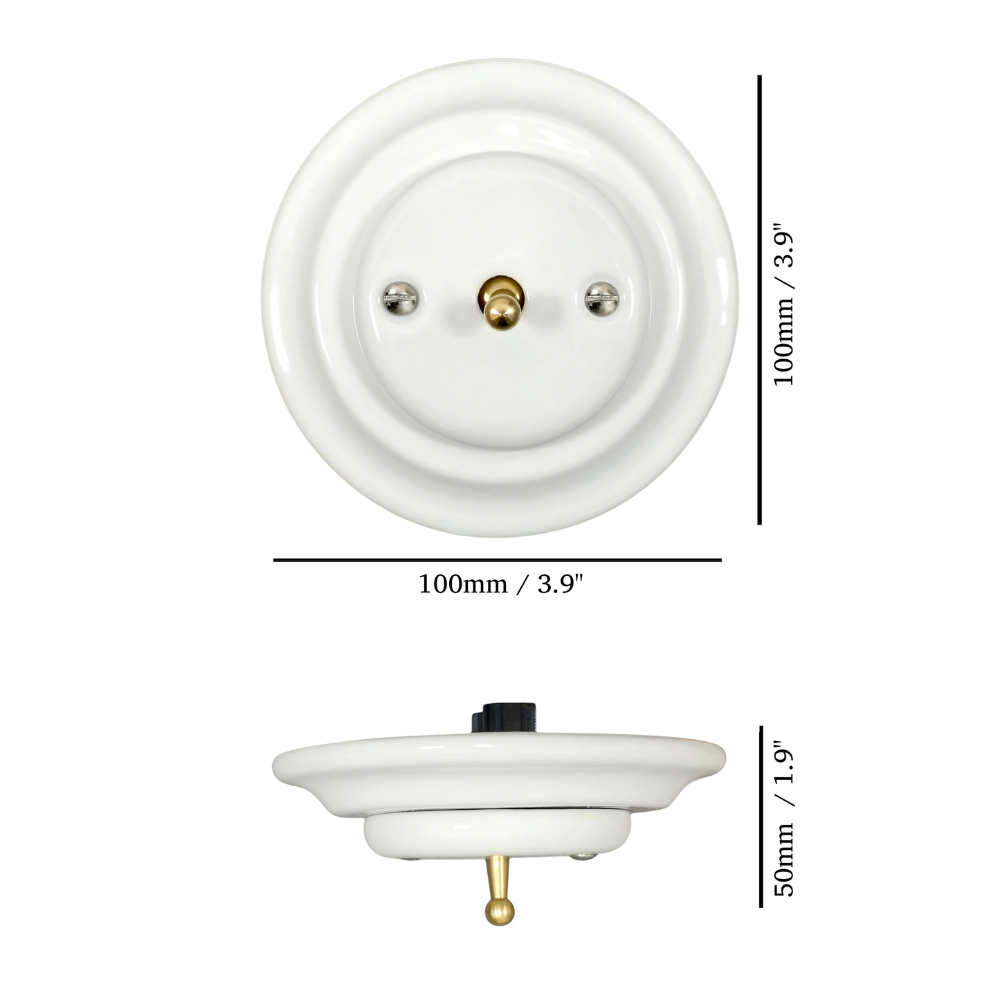 Flush Mount 1-Gang 2-Way Toggle Doorbell Switch - Single in White Porcelain