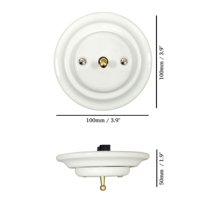 Flush Mount 1-Gang 2-Way Toggle Doorbell Switch - Single in White Porcelain