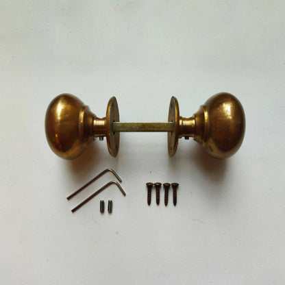 Door Handel Brass Door Knob Hollow Handle Antique Retro Cottage Rounded Shape Aged Bronze Gold