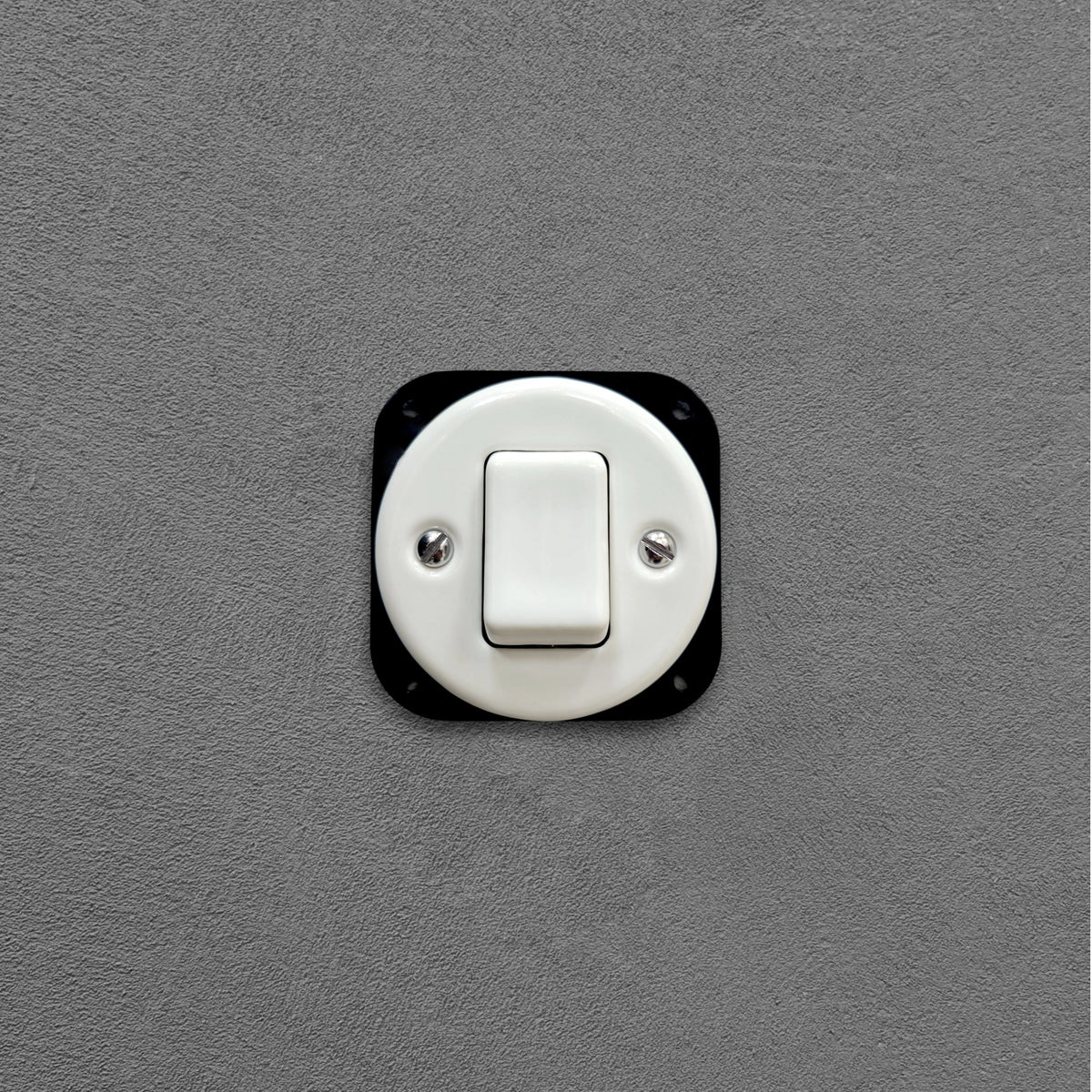 Flush Mount Crossing / Intermediate Rocker Light Switch Insert - Single in White Porcelain