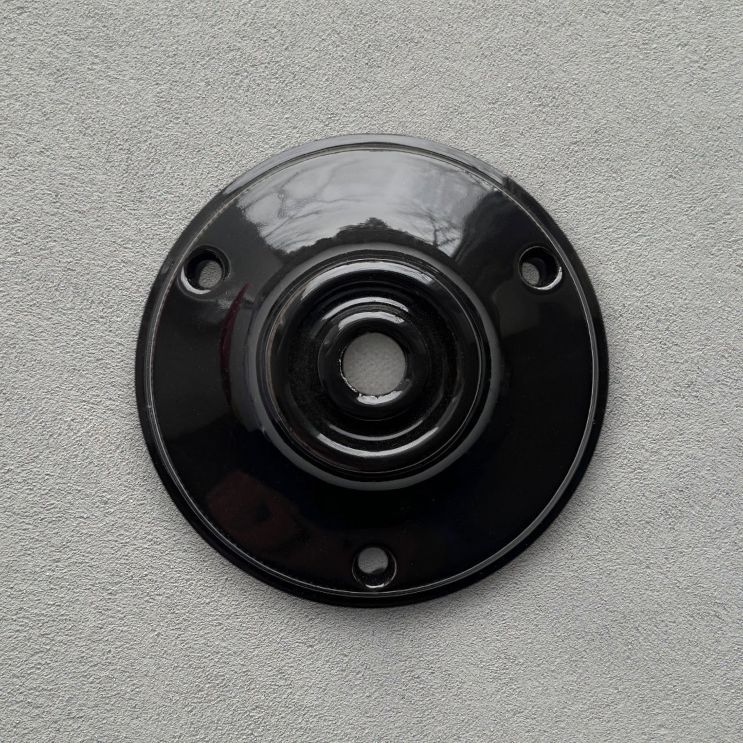 Ceiling Rose Big Cone Shape Porcelain Surface Mounting Vintage Loft Retro Cottage Ceramic Black