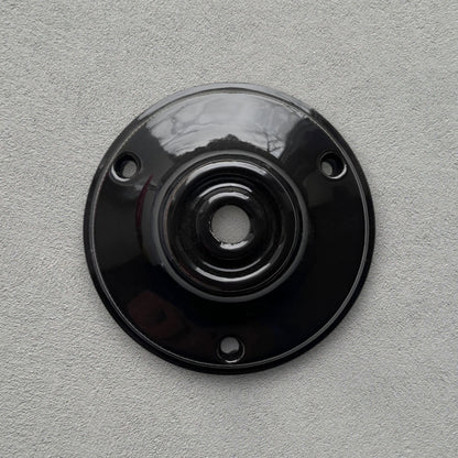 Ceiling Rose Big Cone Shape Porcelain Surface Mounting Vintage Loft Retro Cottage Ceramic Black