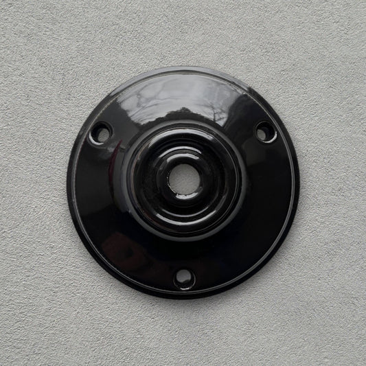 Ceiling Rose Big Cone Shape Porcelain Surface Mounting Vintage Loft Retro Cottage Ceramic Black