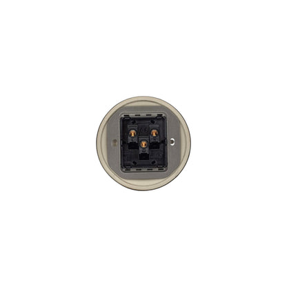 Power Socket Plug Porcelain UK 3 Prong Loft Retro Electrical Flush Mounted Vintage Cottage Black Ceramic