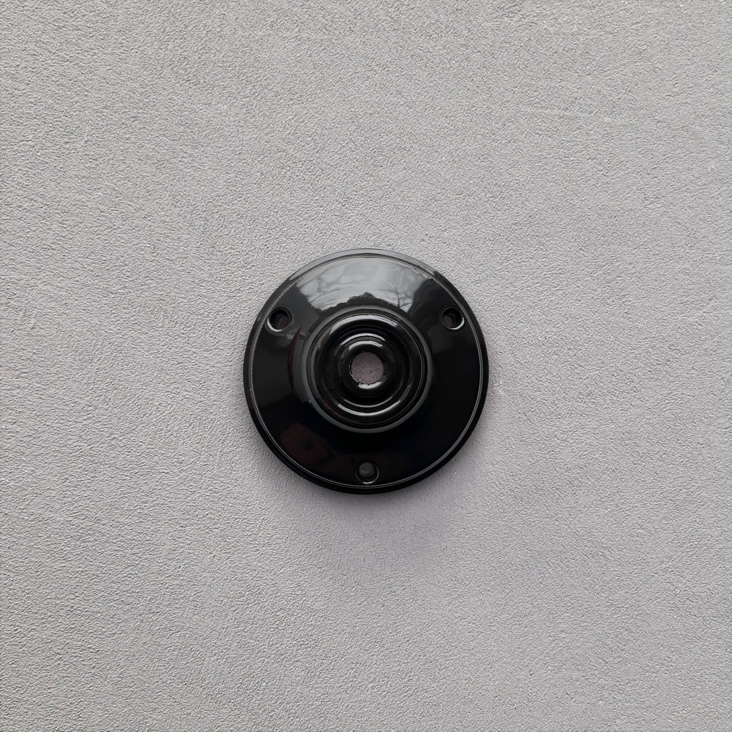 Ceiling Rose Big Cone Shape Porcelain Surface Mounting Vintage Loft Retro Cottage Ceramic Black
