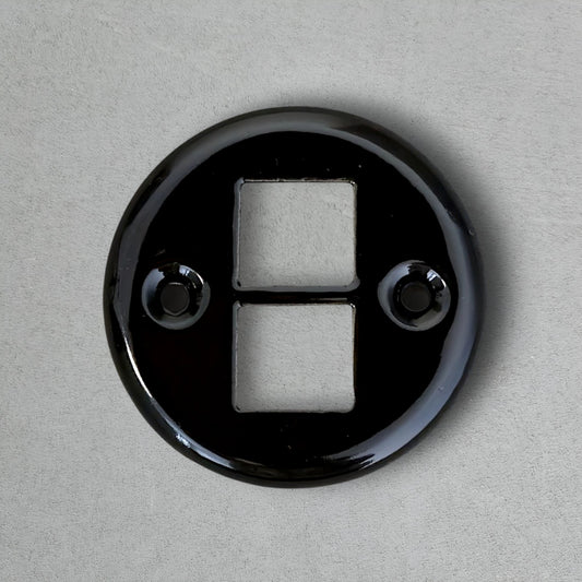 Retro Style Black Ceramic Internet Socket Cover Replacement Part For Flush Mounted Network CAT.5E Socket RJ45