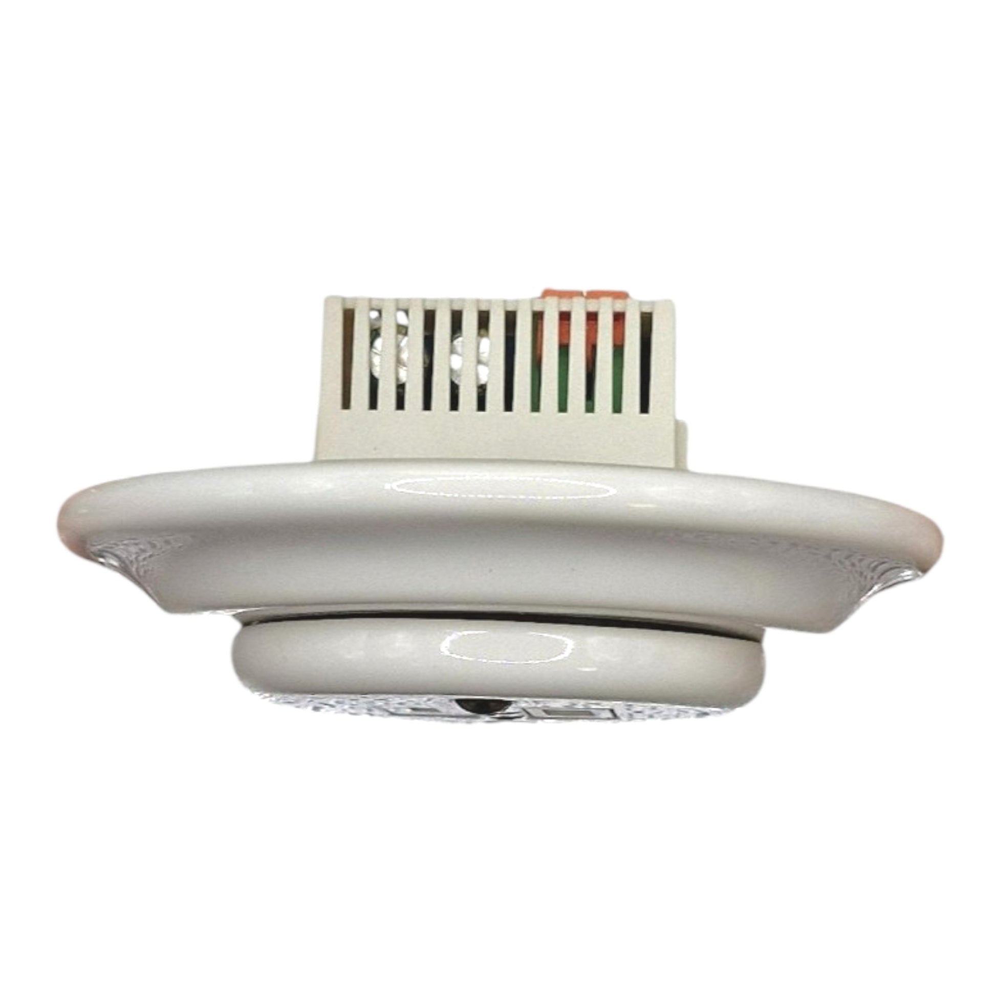 White porcelain USB A+C charging socket, flush-mounted, angled