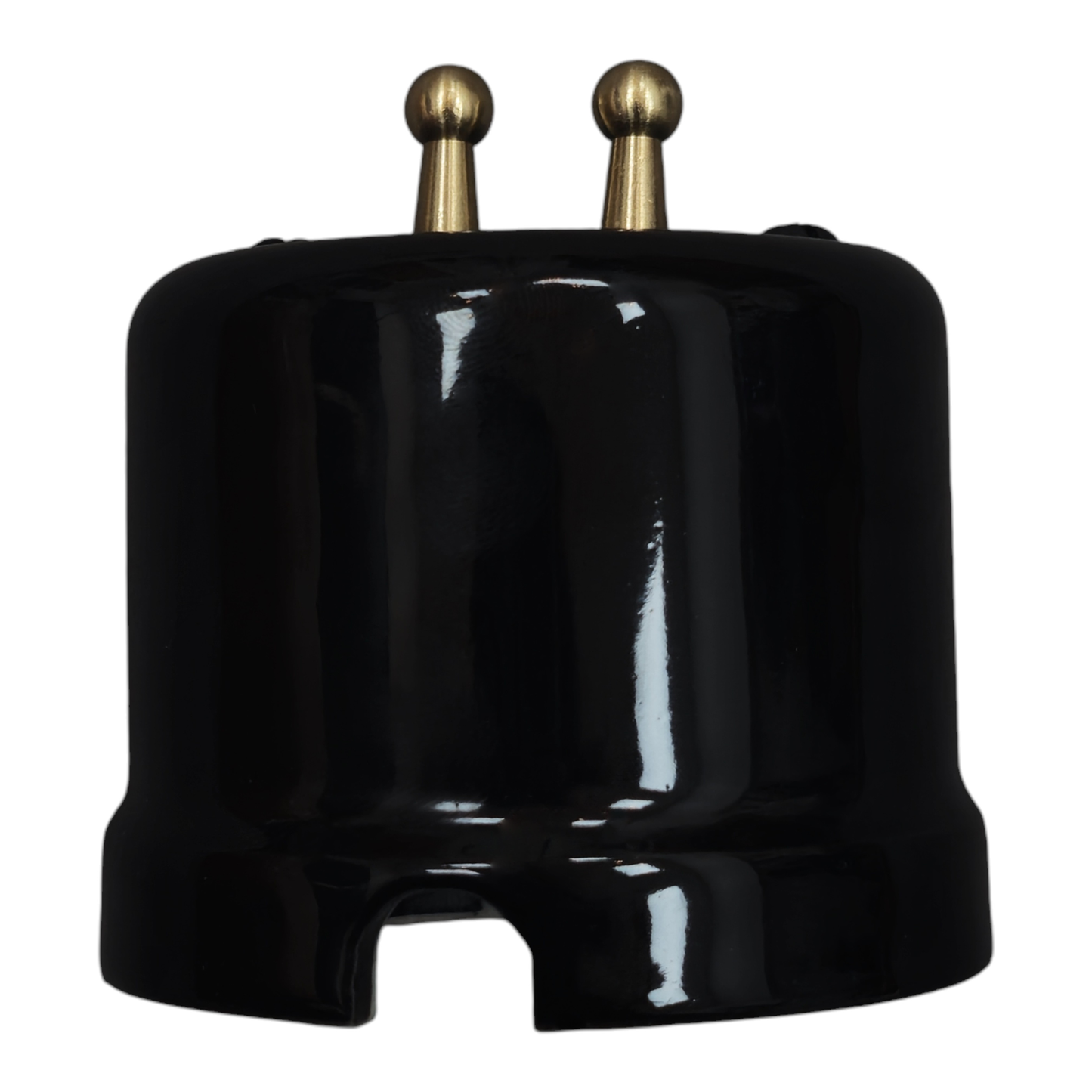 black porcelain 2gang2way toggle switch insert, surface-mount, side