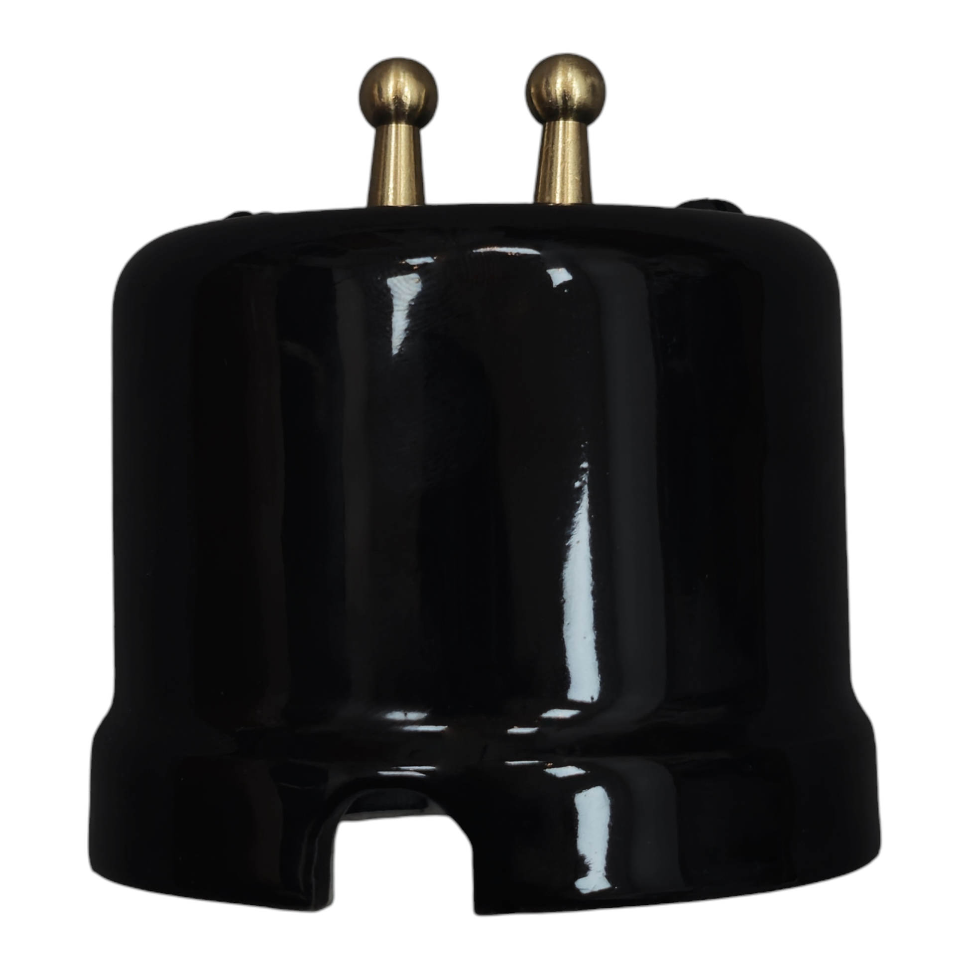 black porcelain 2gang2way toggle switch insert, surface-mount, side