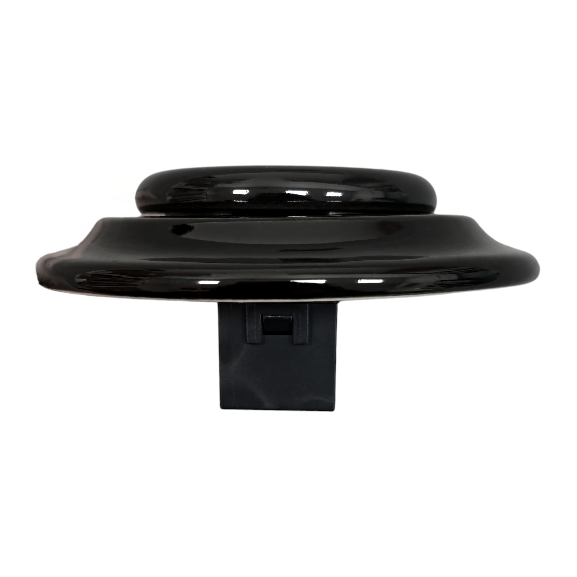 Black porcelain USB A+C charging socket, flush-mounted, angled