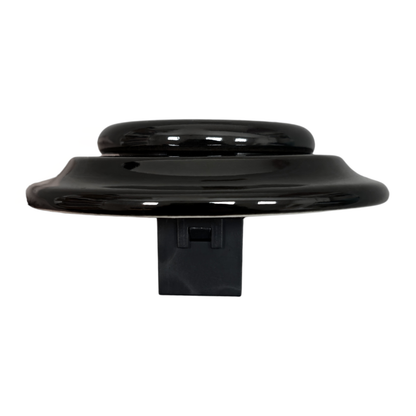 Black porcelain USB A+C charging socket, flush-mounted, angled