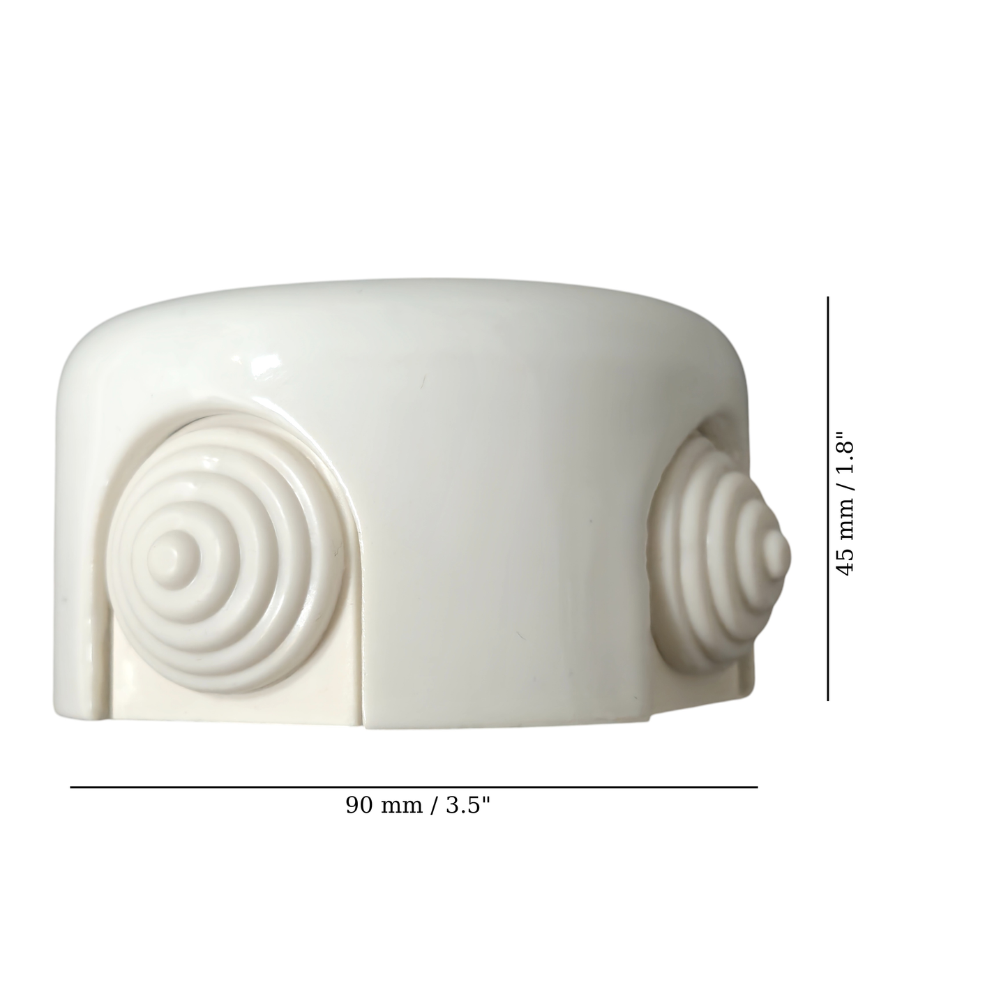 white porcelain junction box, 90x45mm, measurements