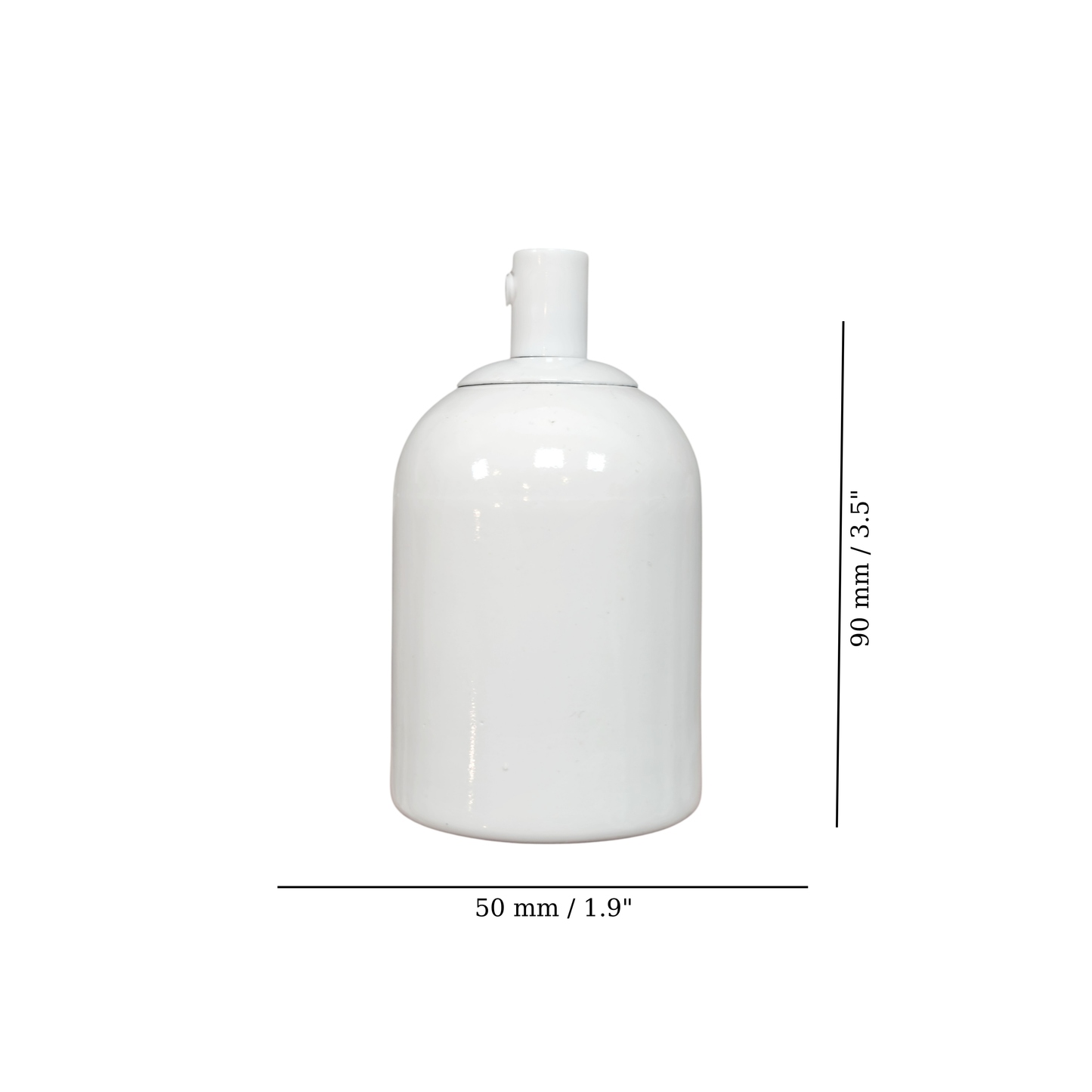 white porcelain hanging E27 lamp holder, 50x95mm, measurements