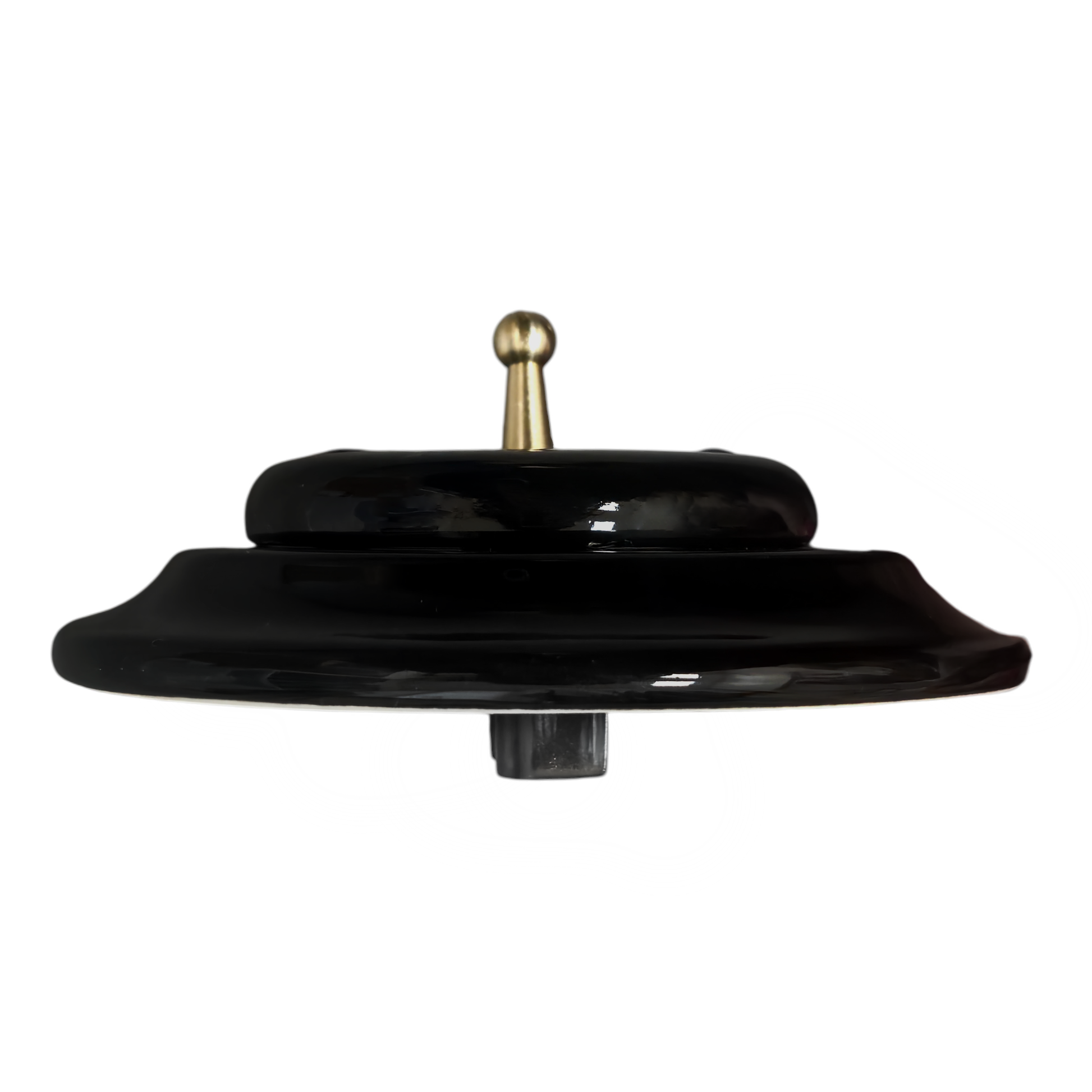 black porcelain 1gang2way toggle switch, flush-mount, side