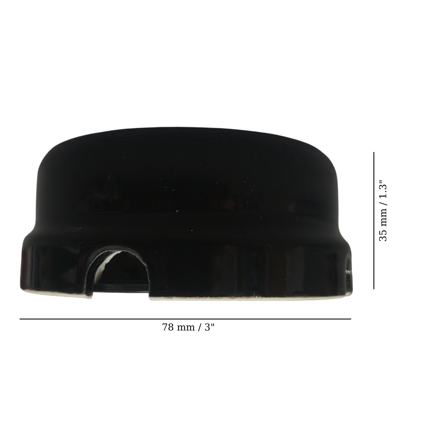 black porcelain junction box, 78x35mm, measurements