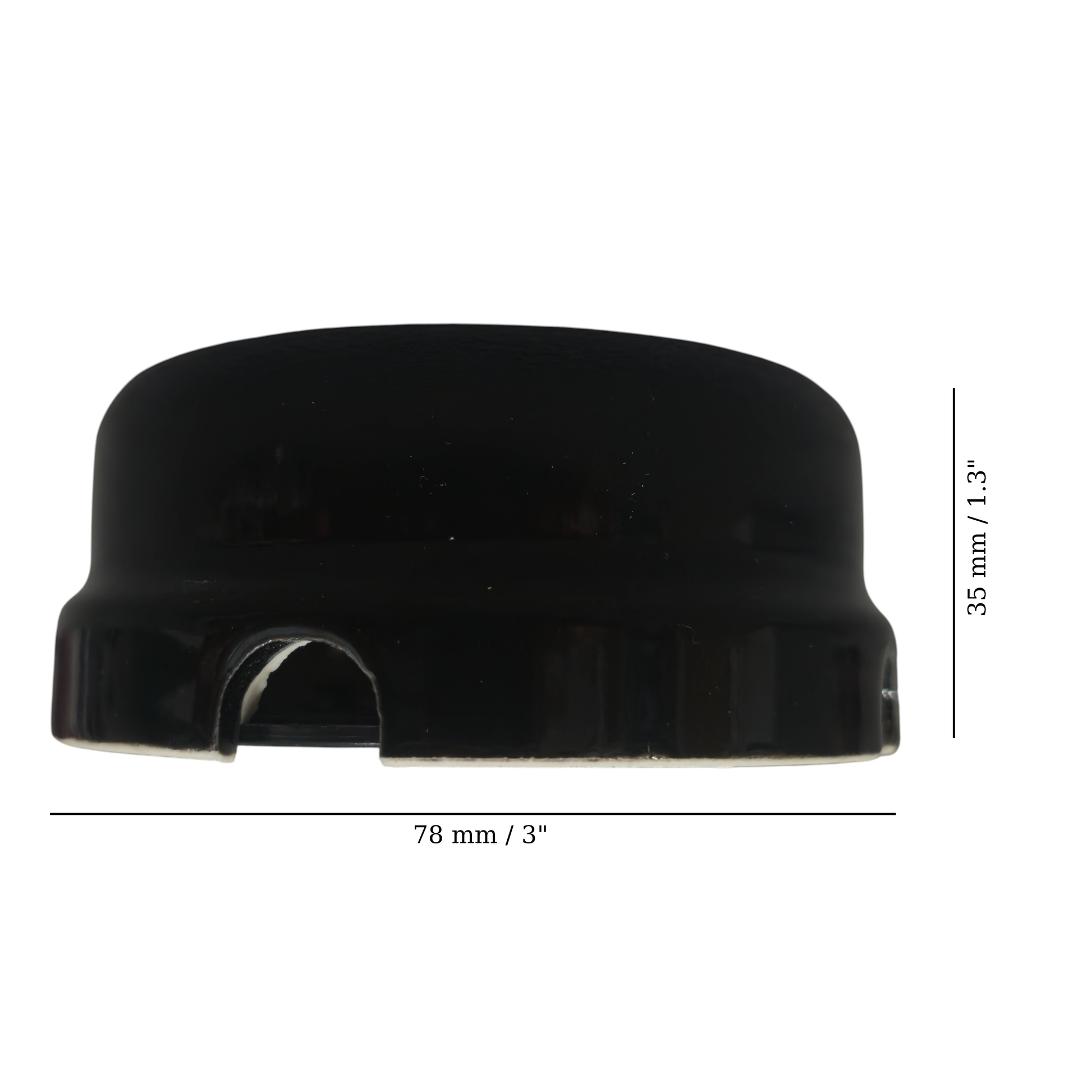 black porcelain junction box, 78x35mm, measurements