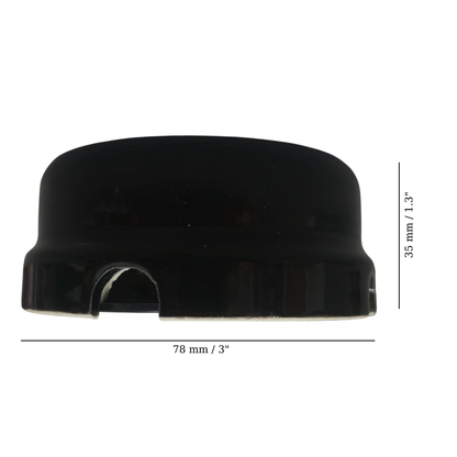 black porcelain junction box, 78x35mm, measurements