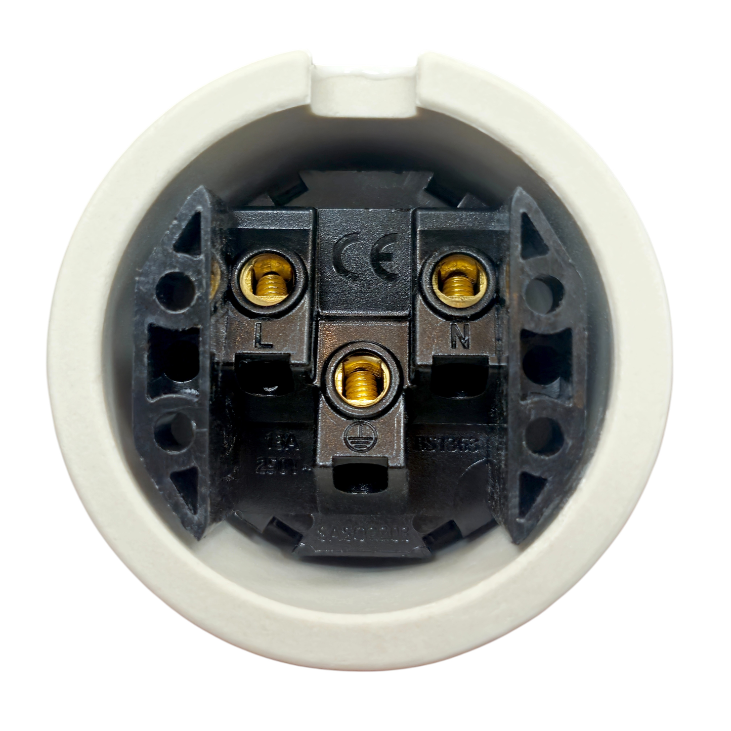 Surface Mounting Double Power Socket Porcelain Loft Retro Electrical UK 3 Prong Surface Mounted Vintage Cottage Ceramic White