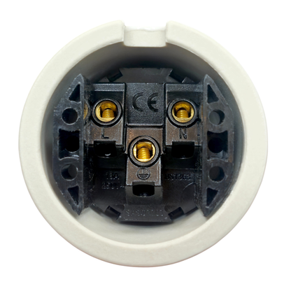 Surface Mounting Double Power Socket Porcelain Loft Retro Electrical UK 3 Prong Surface Mounted Vintage Cottage Ceramic White