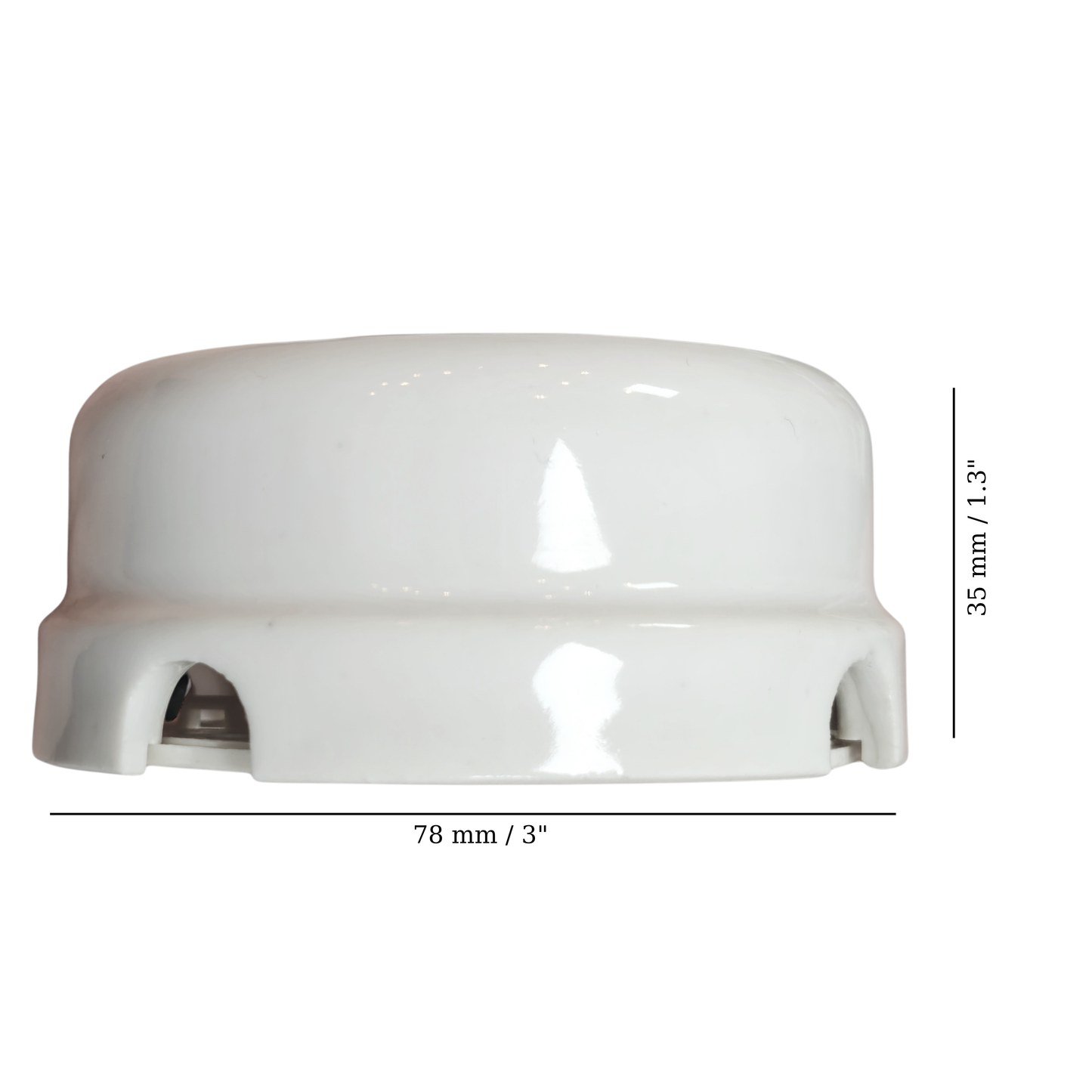 white porcelain junction box, 78x35mm, measurements