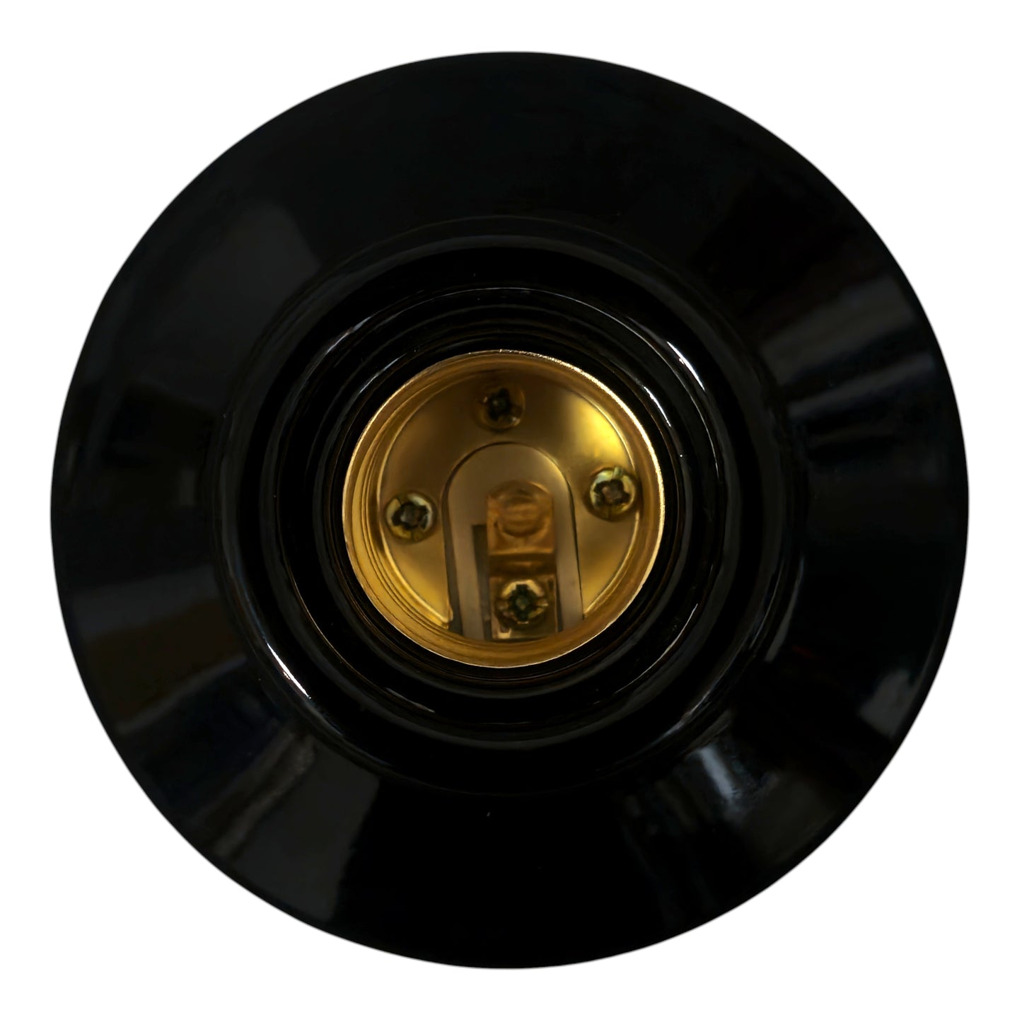 black porcelain high frequency E27 lamp holder, top