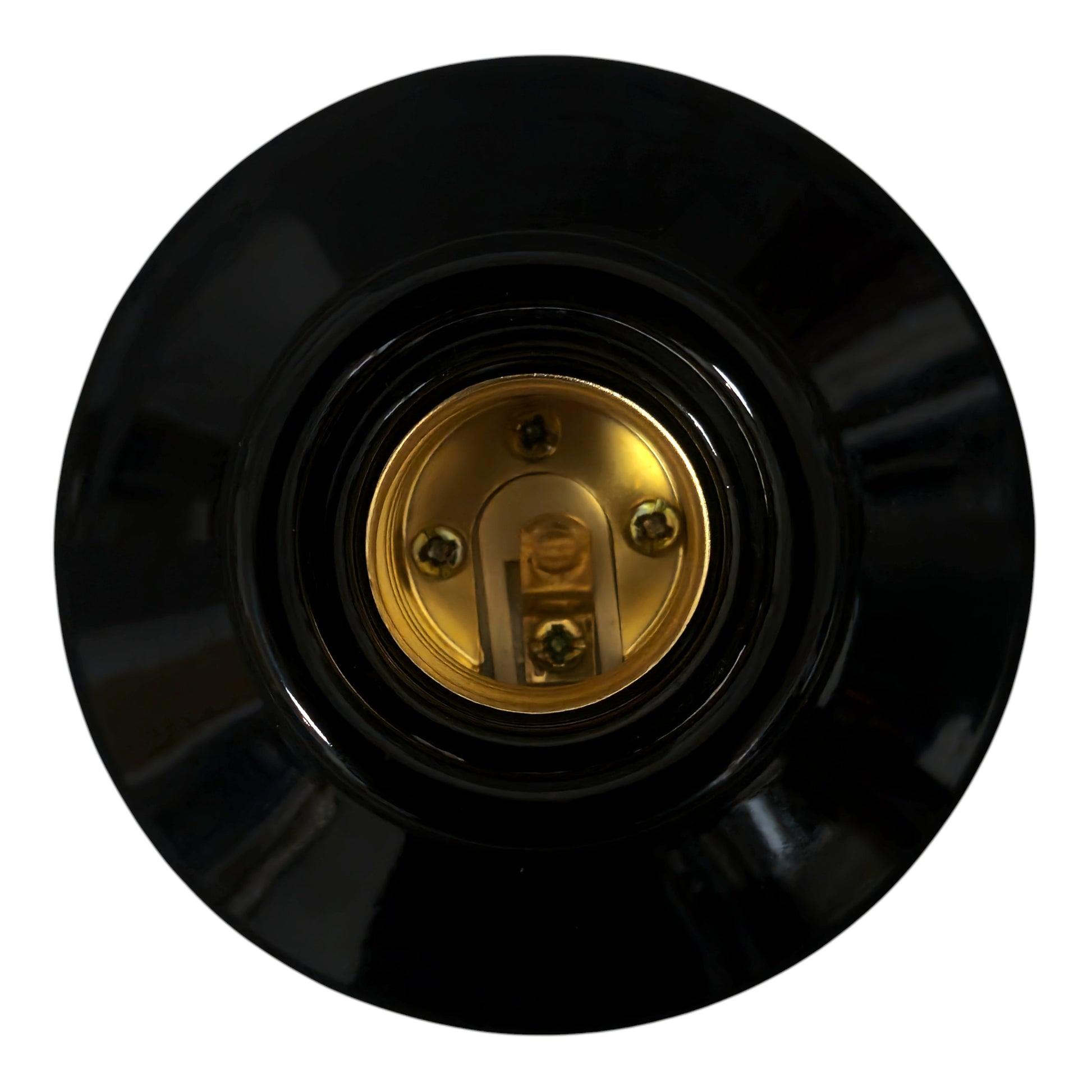 black porcelain high frequency E27 lamp holder, top