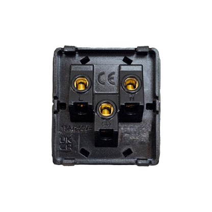 Flush Mount UK Plug Socket Insert (Type G) – Single 3-Pin Grounded Outlet in White Porcelain