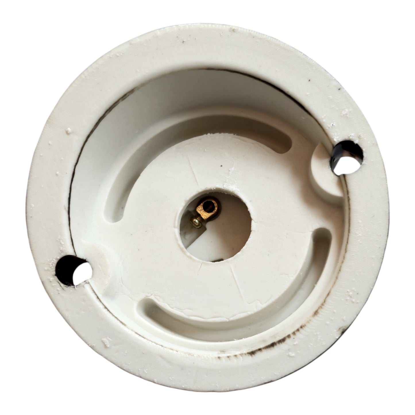 black porcelain inclined E27 lamp holder, surface-mount, bottom