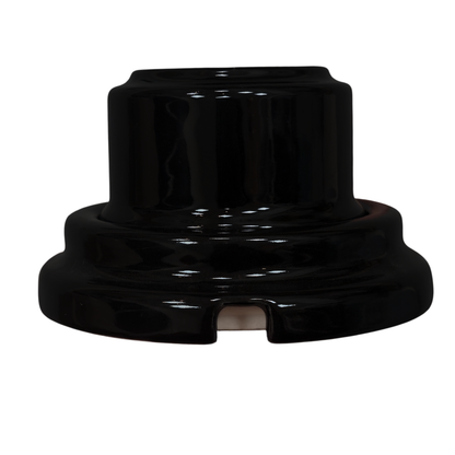 Single black French porcelain socket, surface-mount, angled