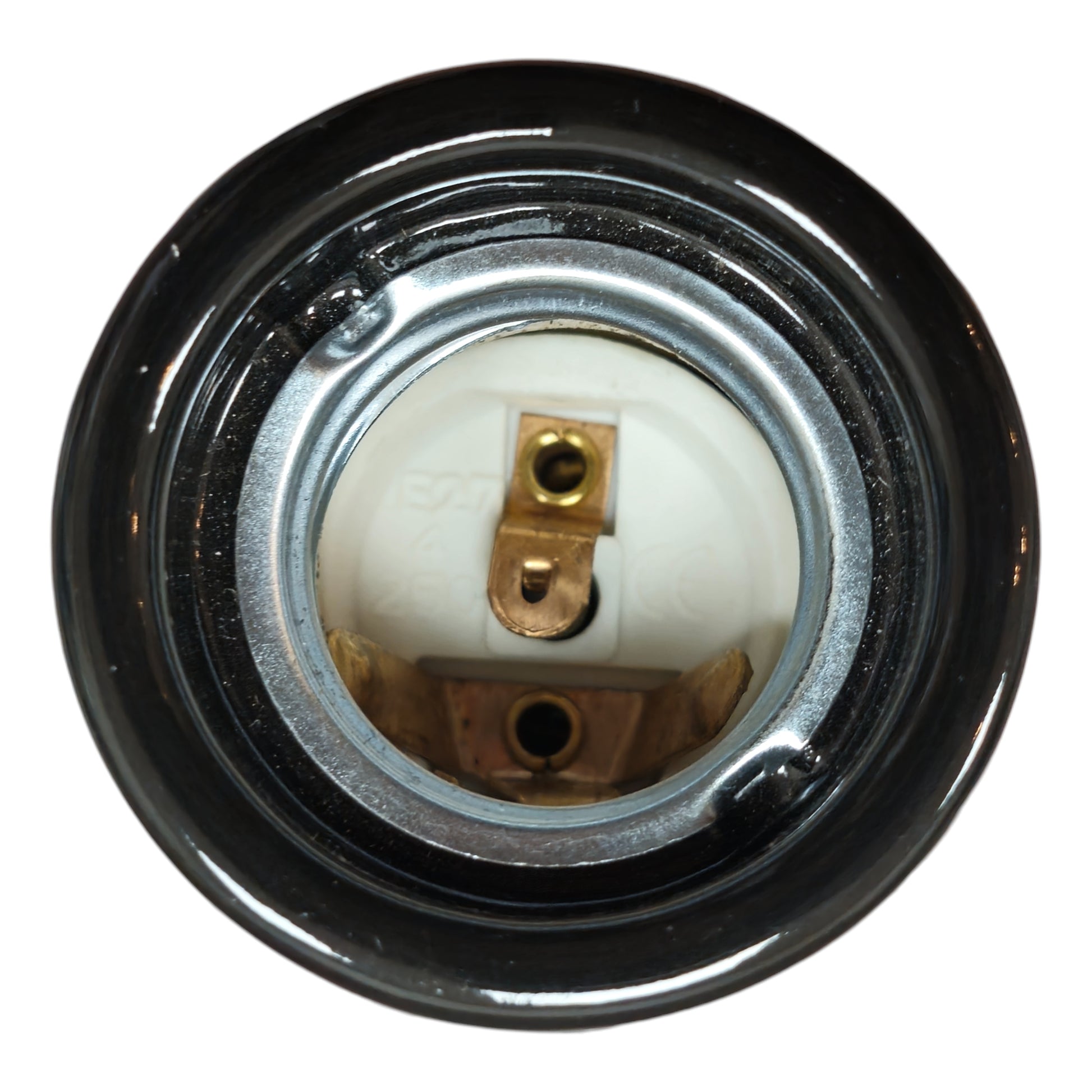 black porcelain hanging E27 lamp holder, 45x70mm, top