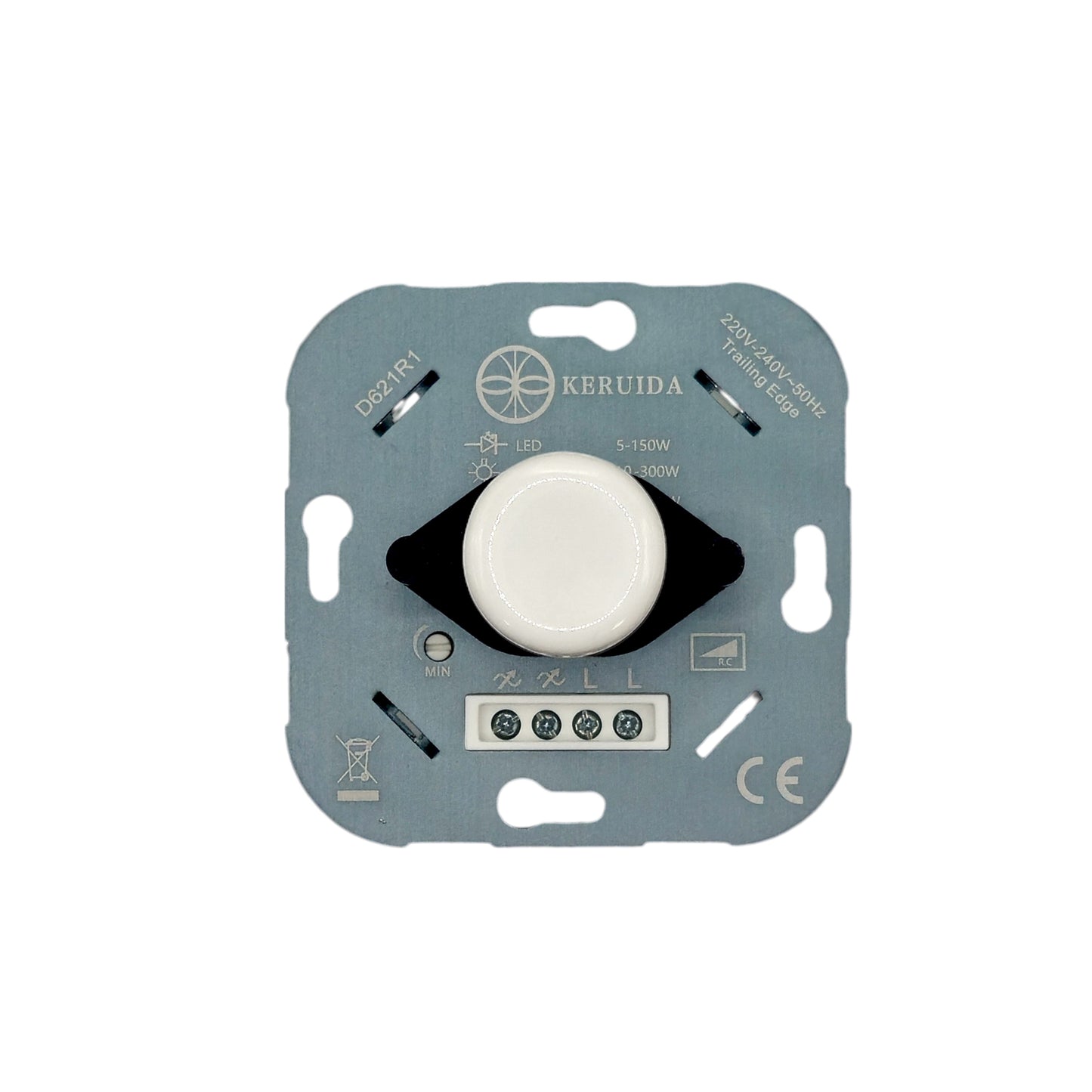 Retro Loft Style Dimmer Light Switch Industrial Flushed-Mounting Vintage Cottage Ceramic White
