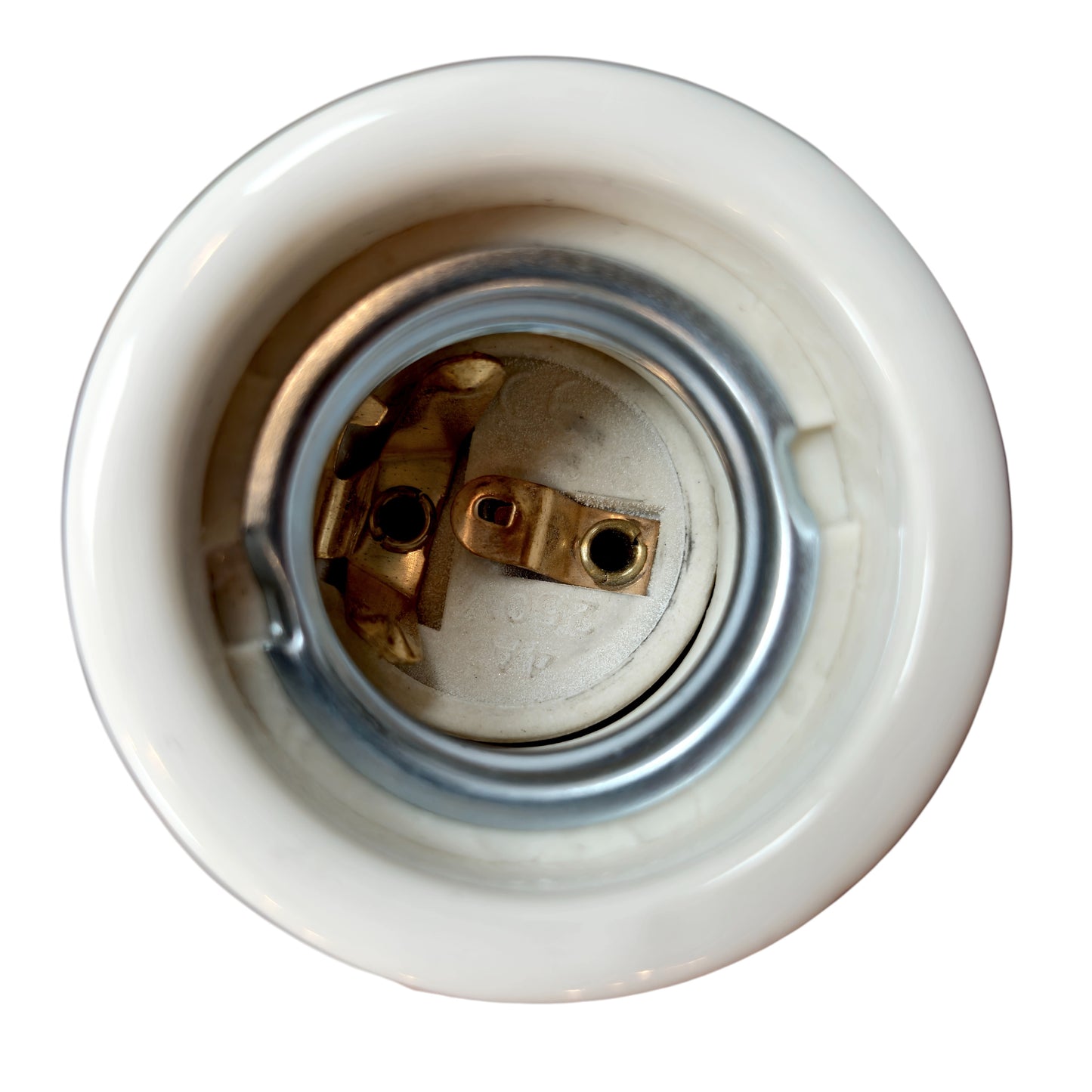 white porcelain hanging E27 lamp holder, 45x60mm, top